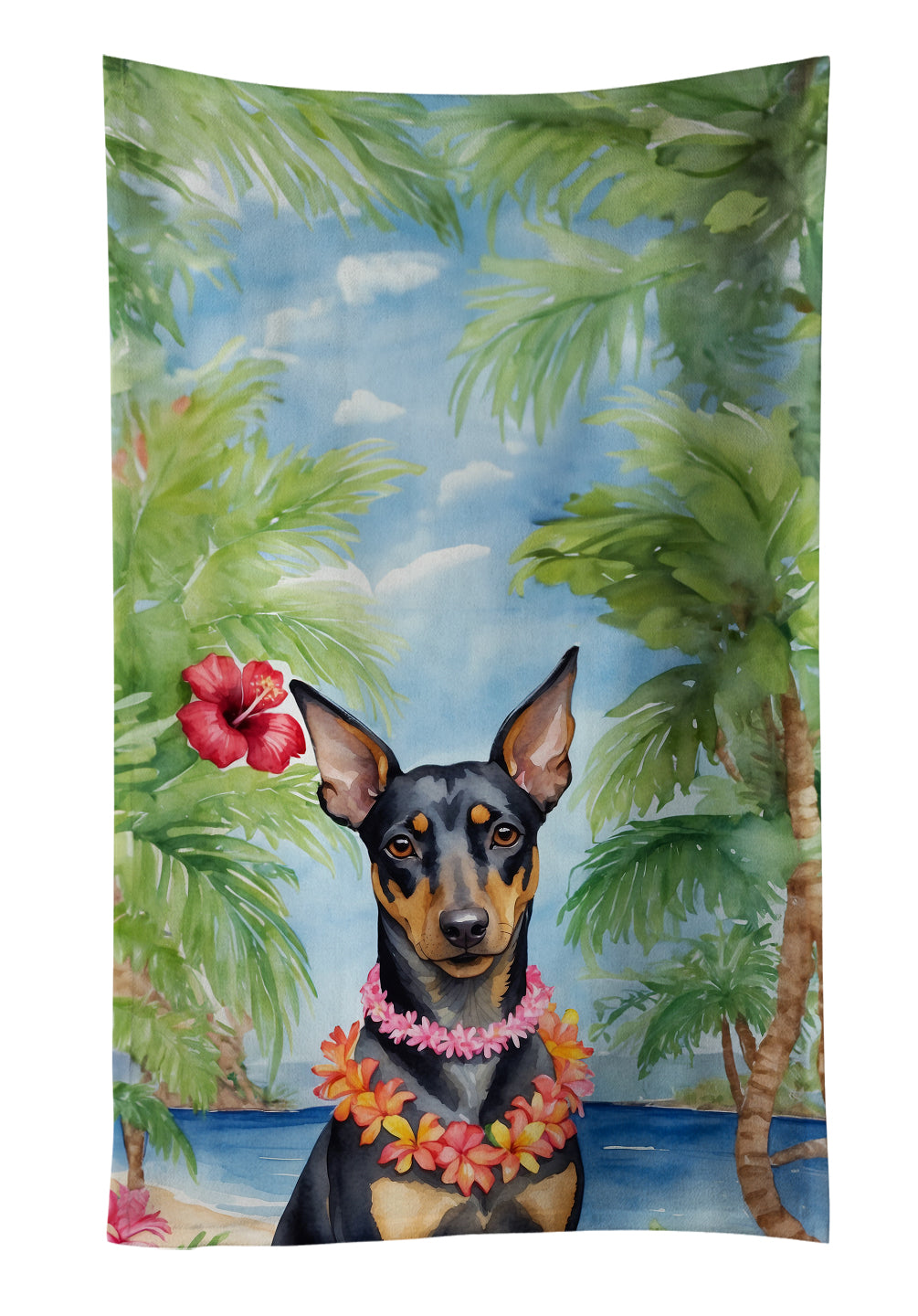 Buy this Manchester Terrier Luau Kitchen Towel