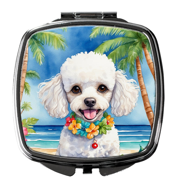 Buy this White Poodle Luau Compact Mirror