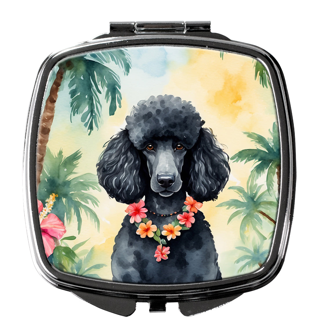 Buy this Black Poodle Luau Compact Mirror