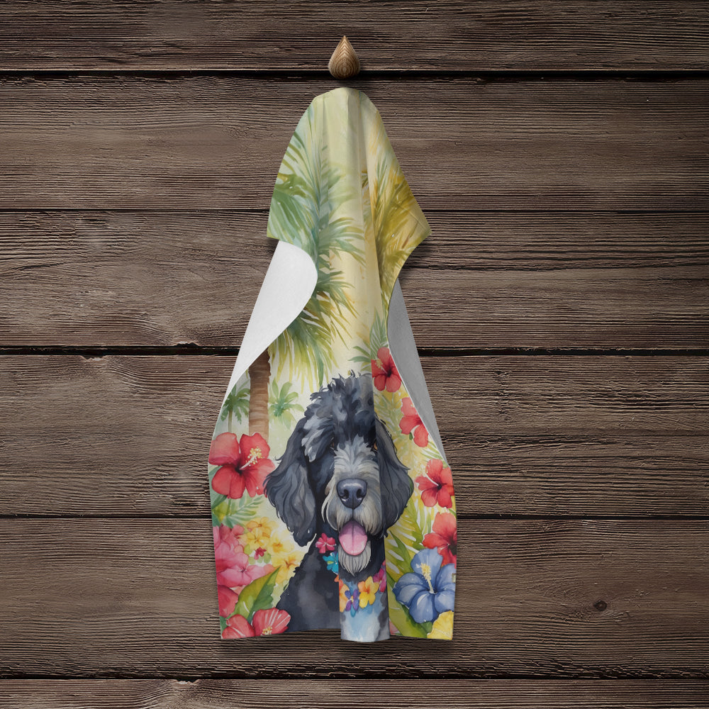 Portuguese Water Dog Luau Kitchen Towel