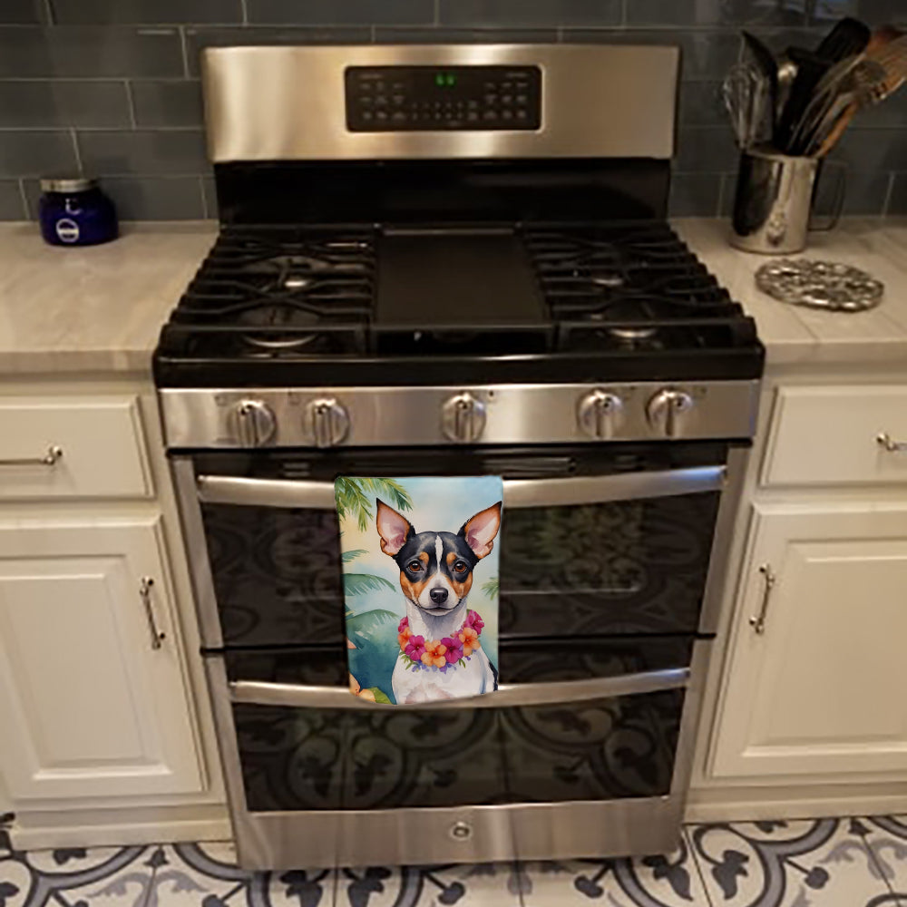 Rat Terrier Luau Kitchen Towel