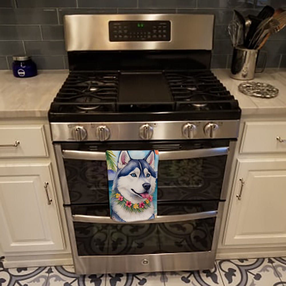 Siberian Husky Luau Kitchen Towel