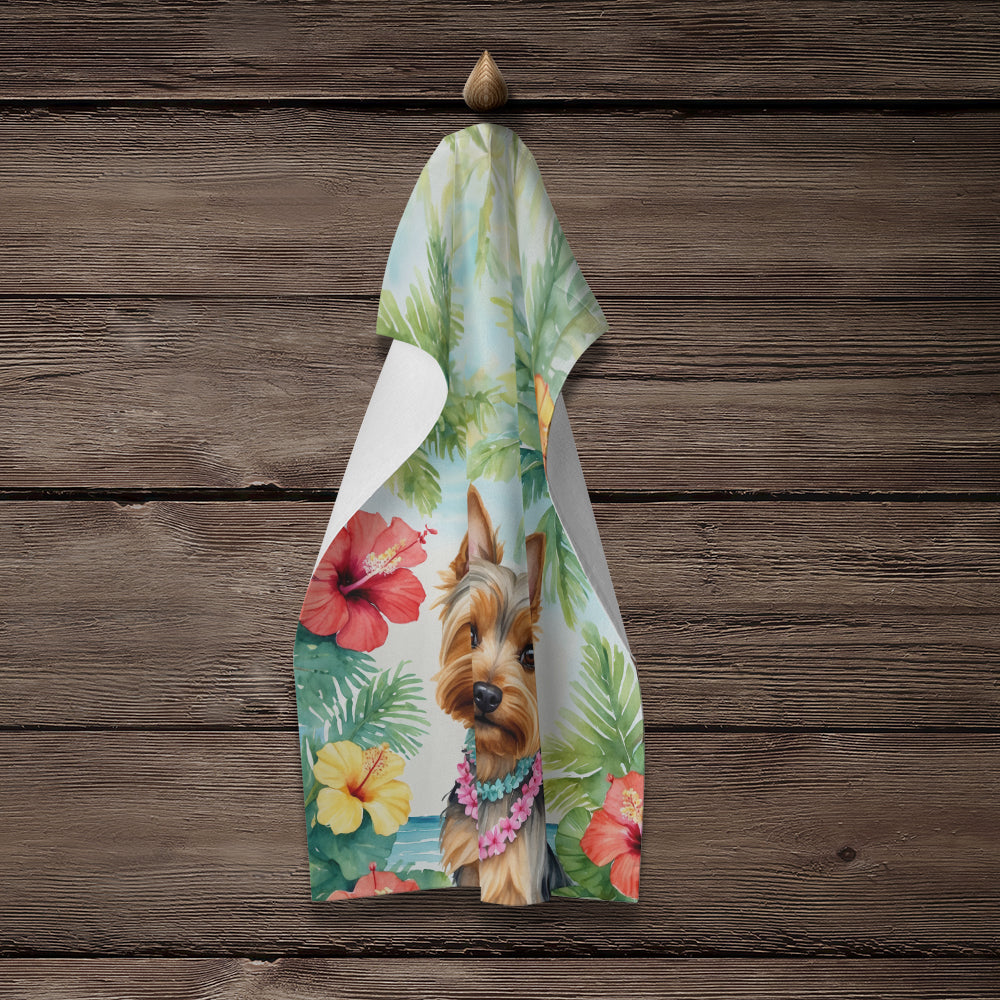 Silky Terrier Luau Kitchen Towel