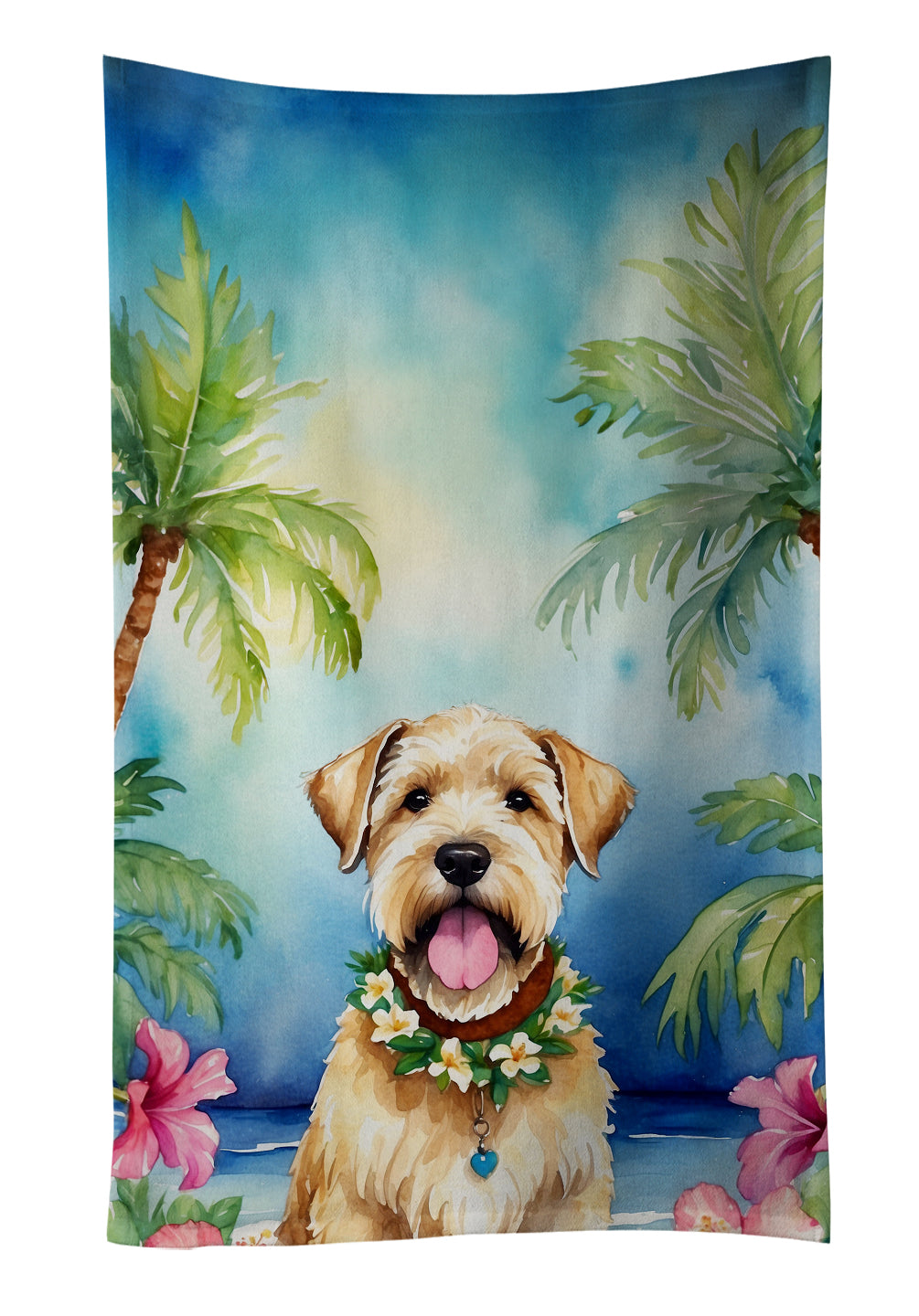 Buy this Wheaten Terrier Luau Kitchen Towel