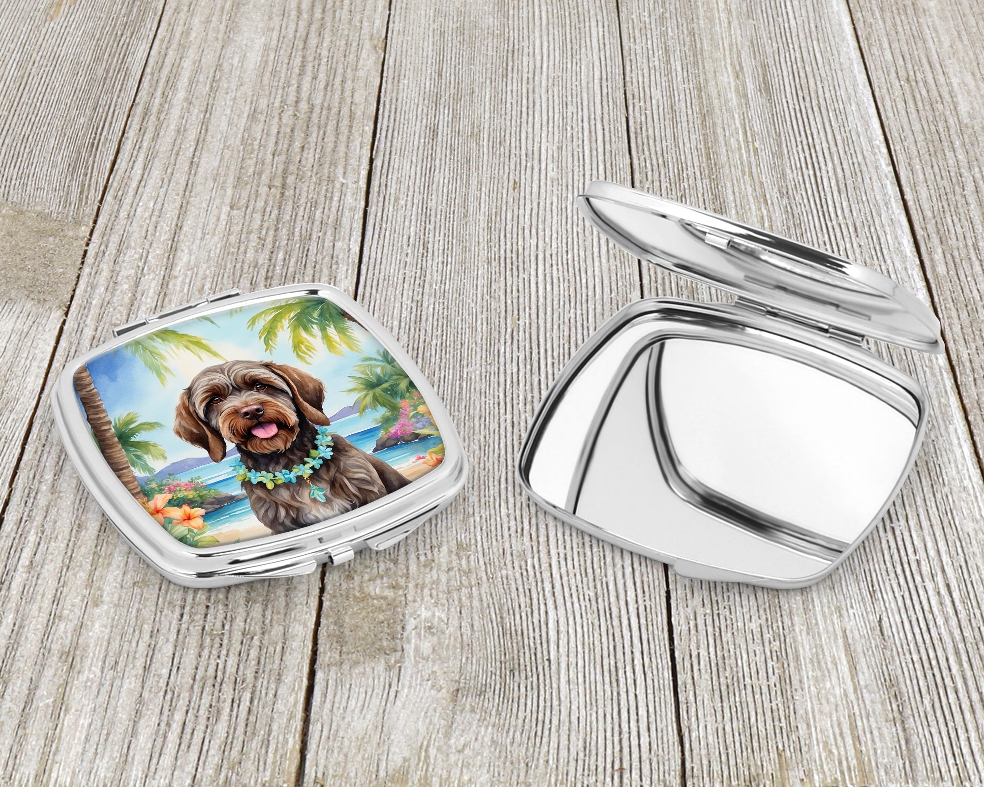 Wirehaired Pointing Griffon Luau Compact Mirror