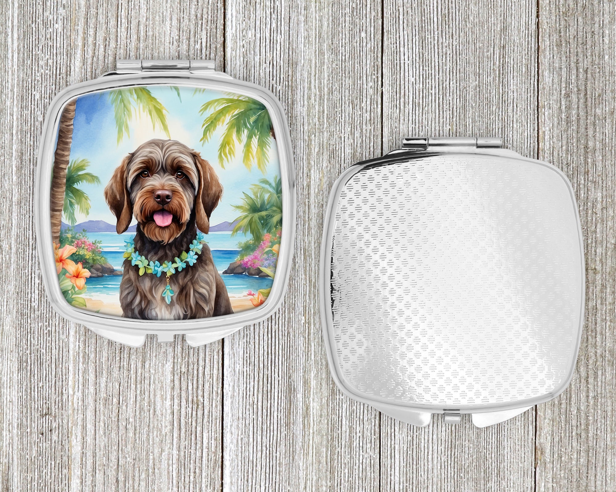 Wirehaired Pointing Griffon Luau Compact Mirror