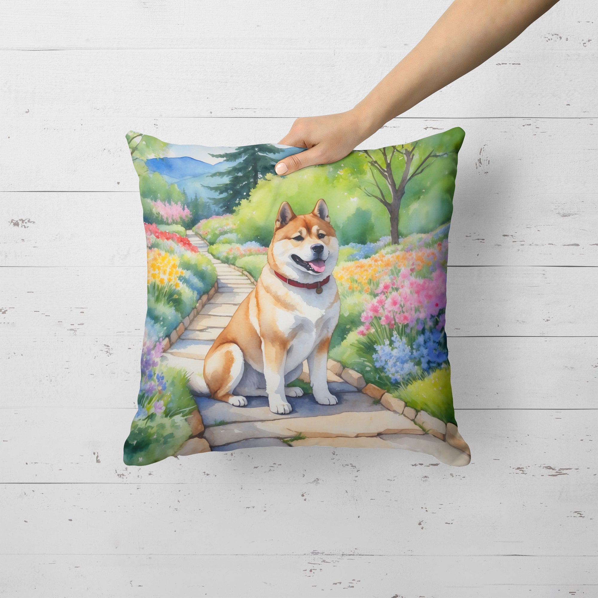 Buy this Akita Spring Garden Throw Pillow