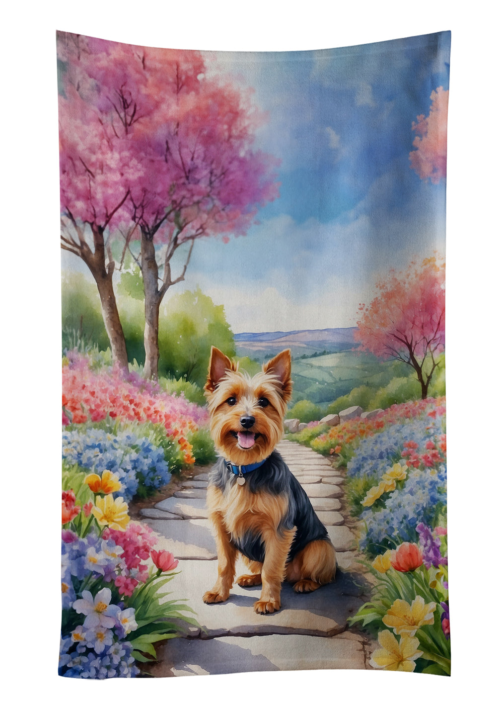 Buy this Australian Terrier Spring Garden Kitchen Towel