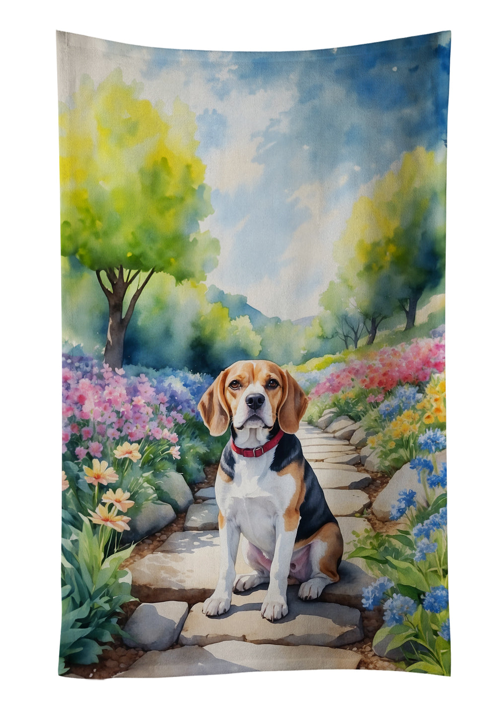 Buy this Beagle Spring Garden Kitchen Towel