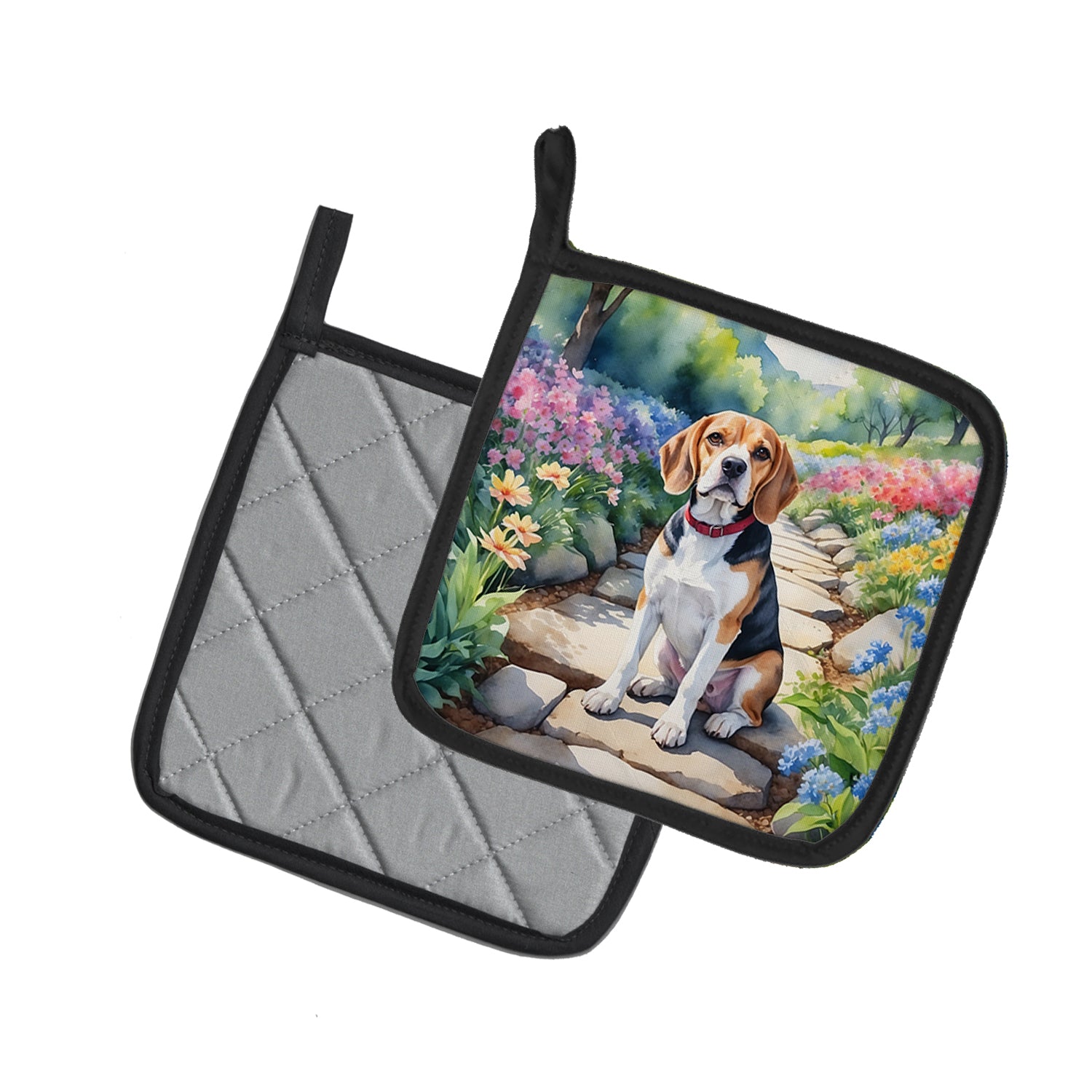 Buy this Beagle Spring Garden Pair of Pot Holders