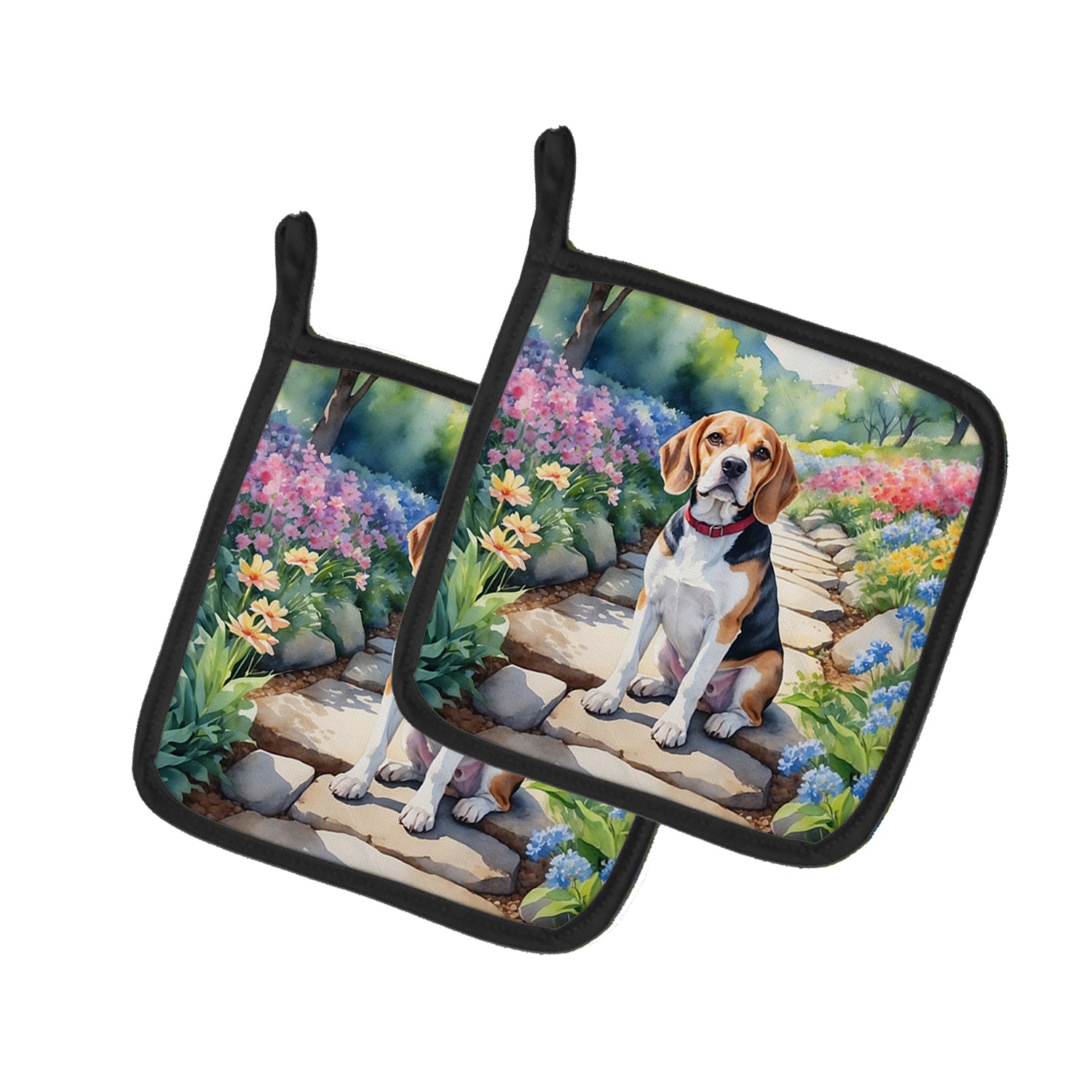 Buy this Beagle Spring Garden Pair of Pot Holders