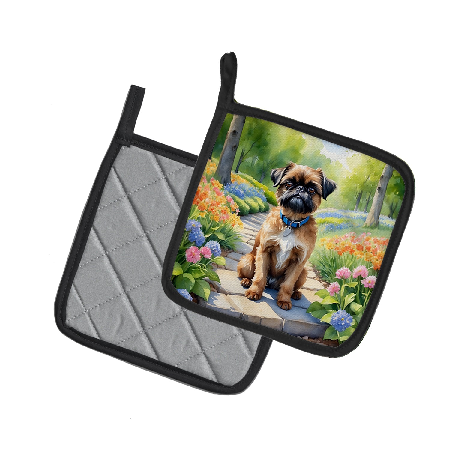 Buy this Brussels Griffon Spring Path Pair of Pot Holders