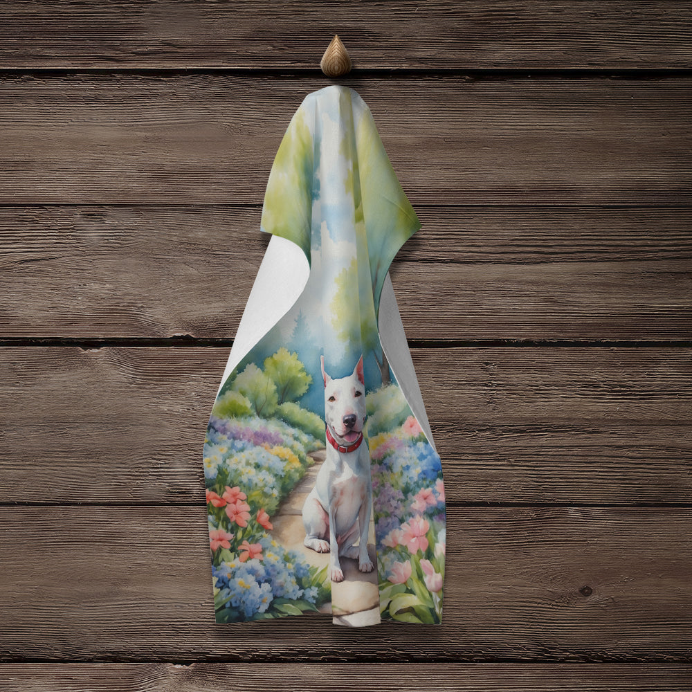 Bull Terrier Spring Path Kitchen Towel
