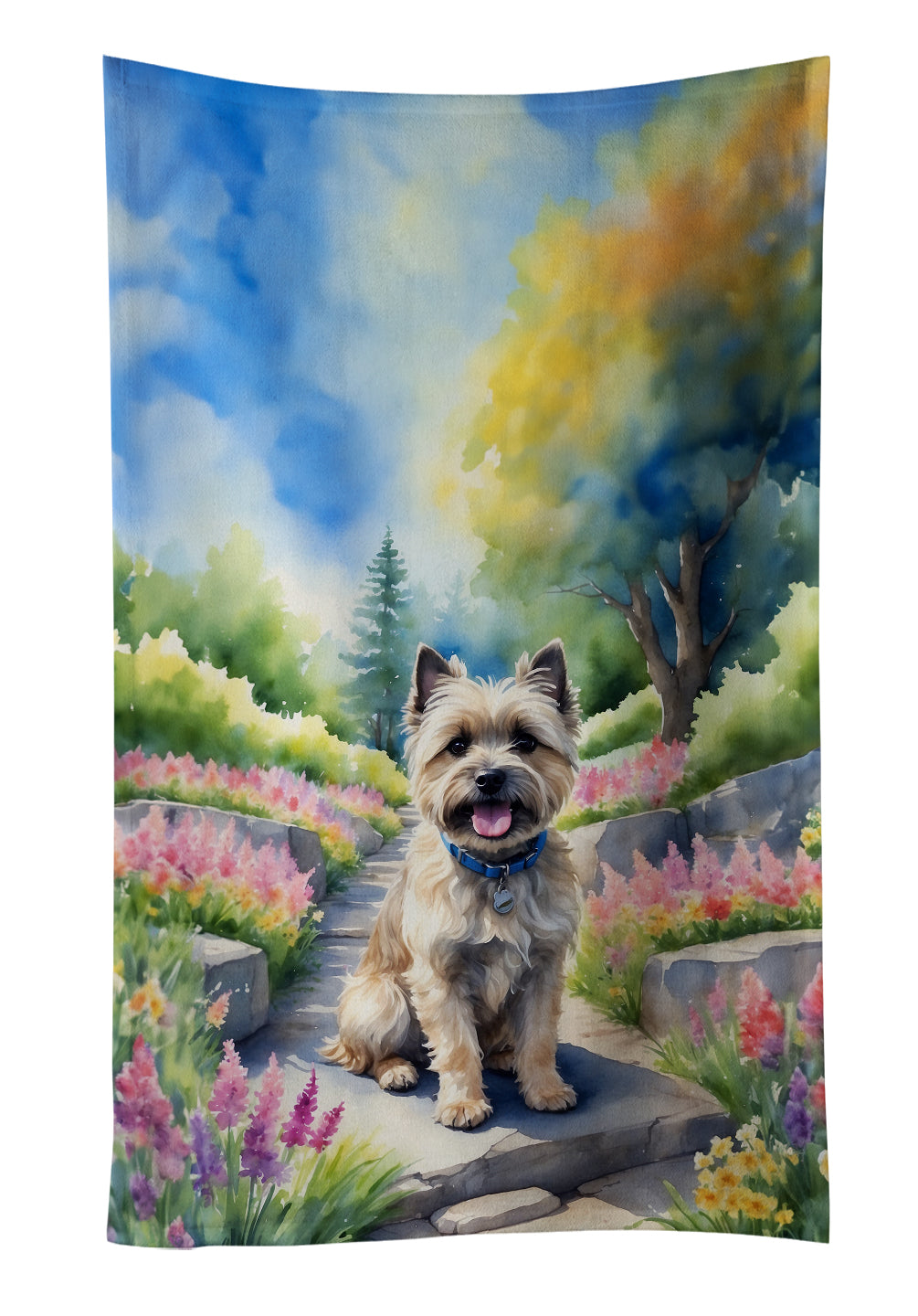 Buy this Cairn Terrier Spring Path Kitchen Towel