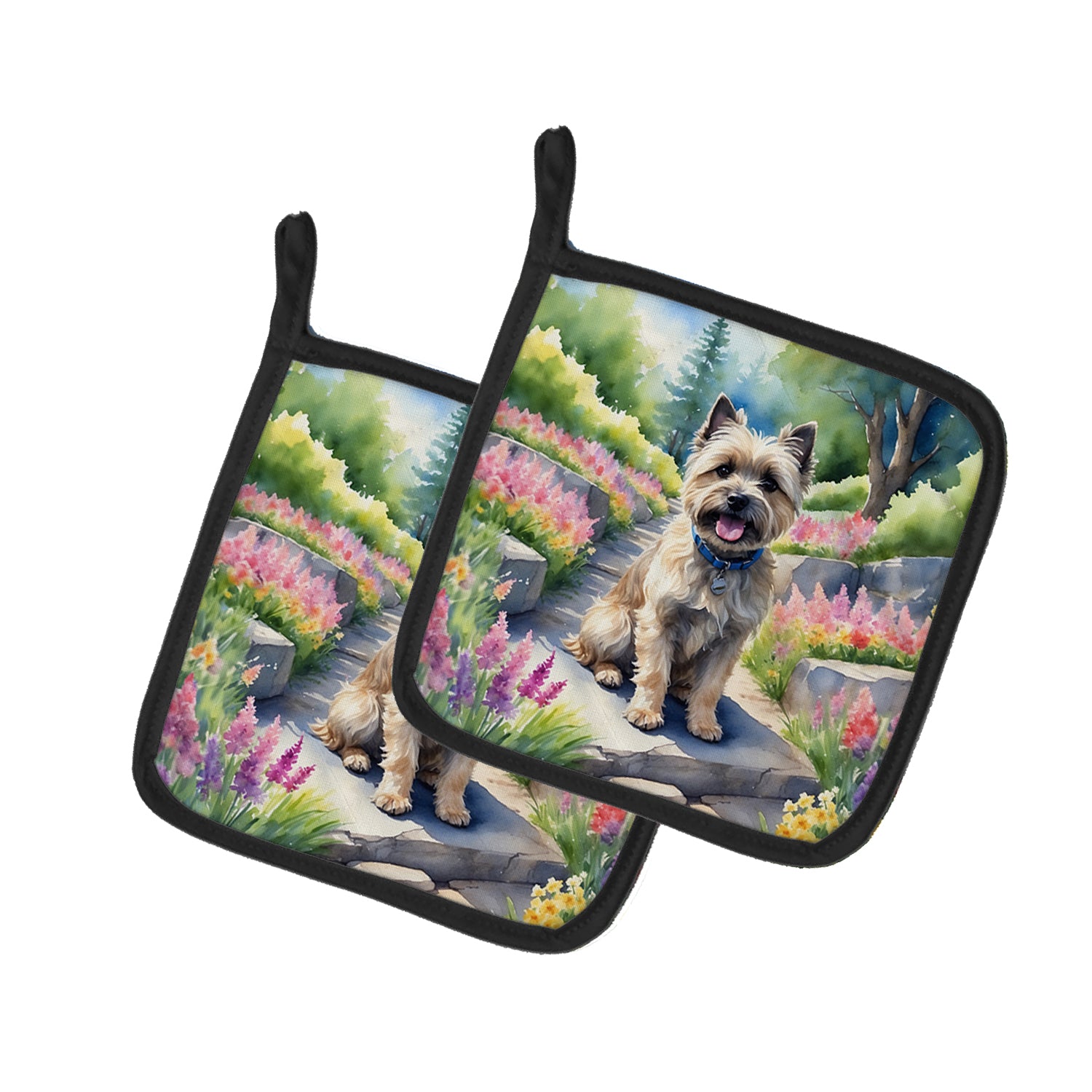 Buy this Cairn Terrier Spring Path Pair of Pot Holders
