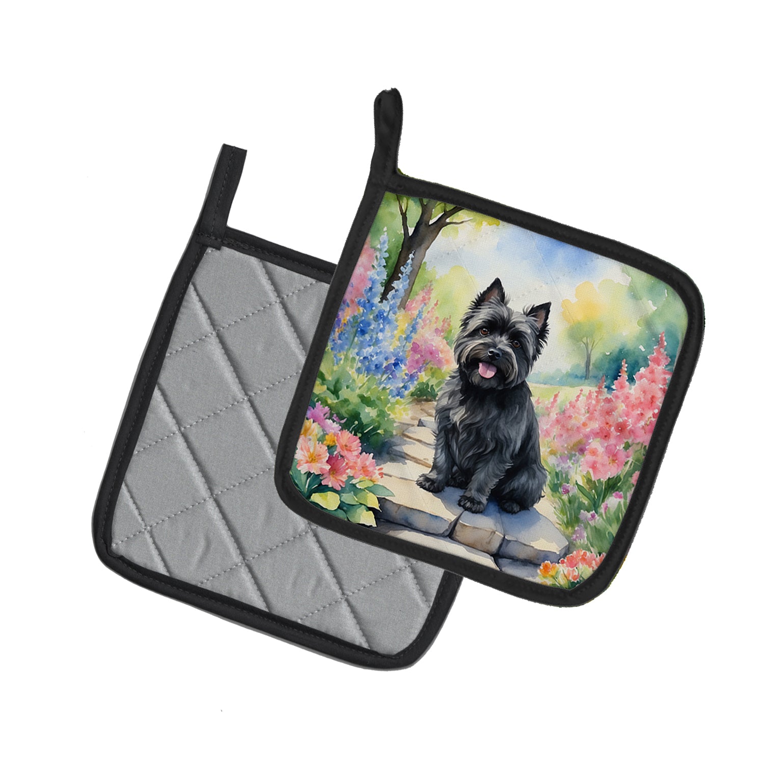 Buy this Cairn Terrier Spring Path Pair of Pot Holders