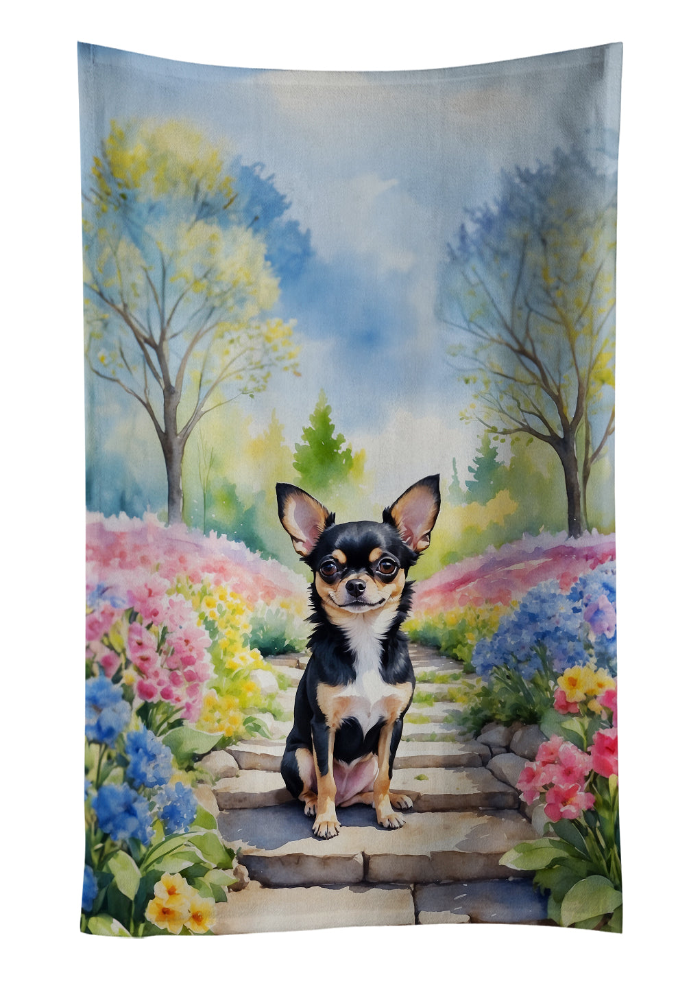 Buy this Chihuahua Spring Path Kitchen Towel