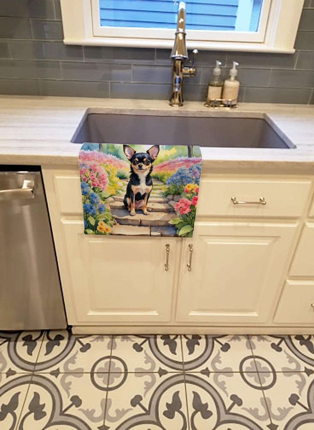 Buy this Chihuahua Spring Path Kitchen Towel