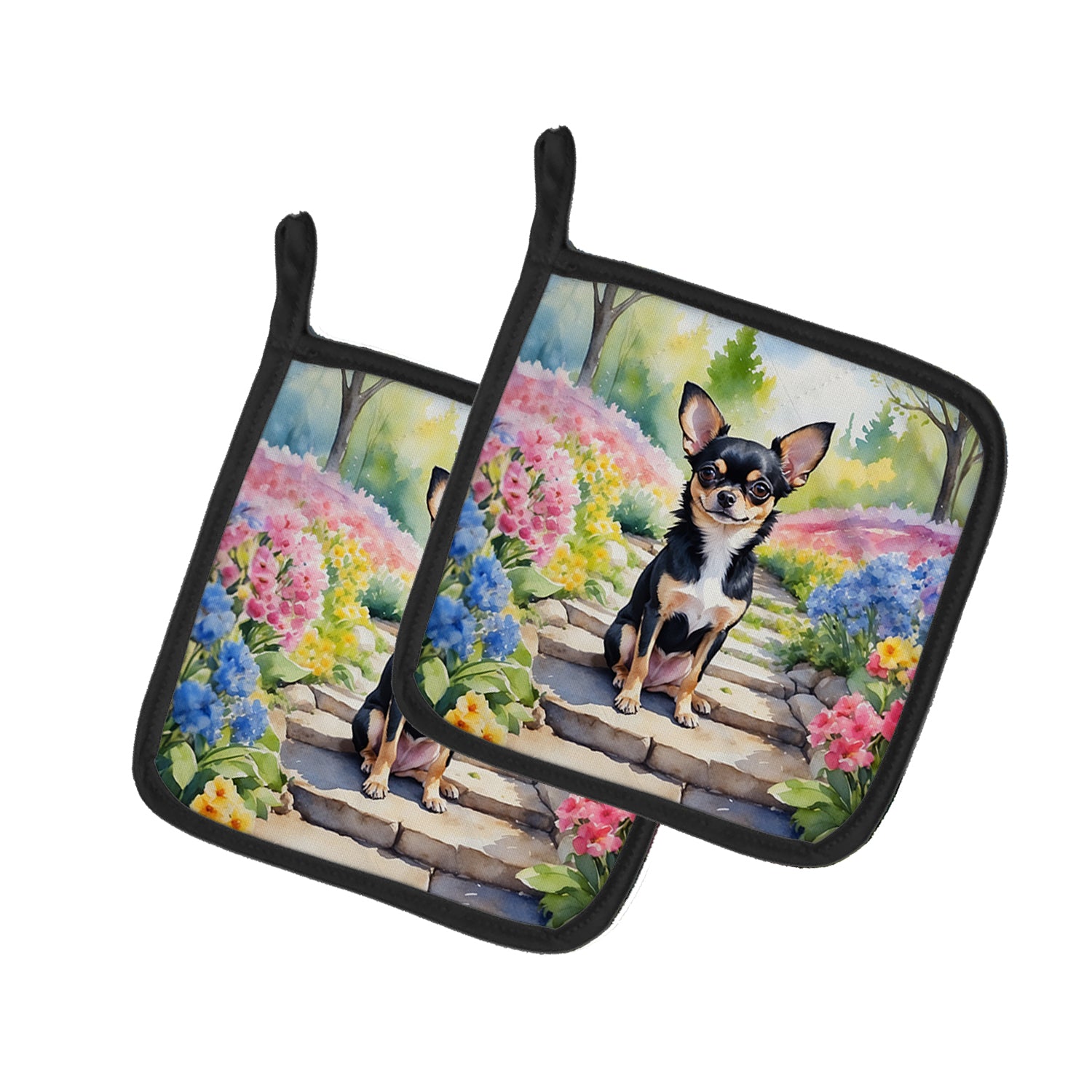 Buy this Chihuahua Spring Path Pair of Pot Holders