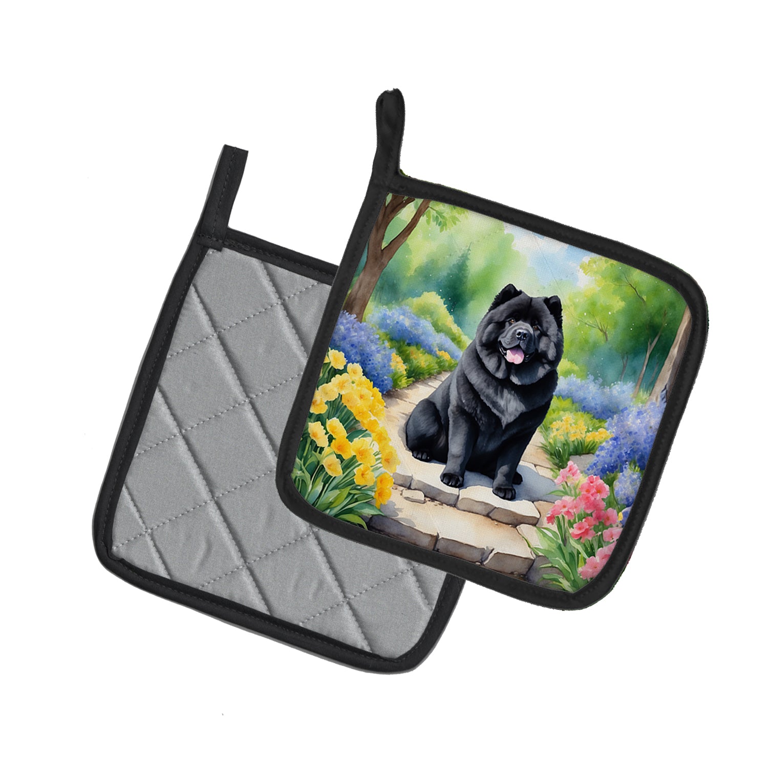 Buy this Chow Chow Spring Path Pair of Pot Holders
