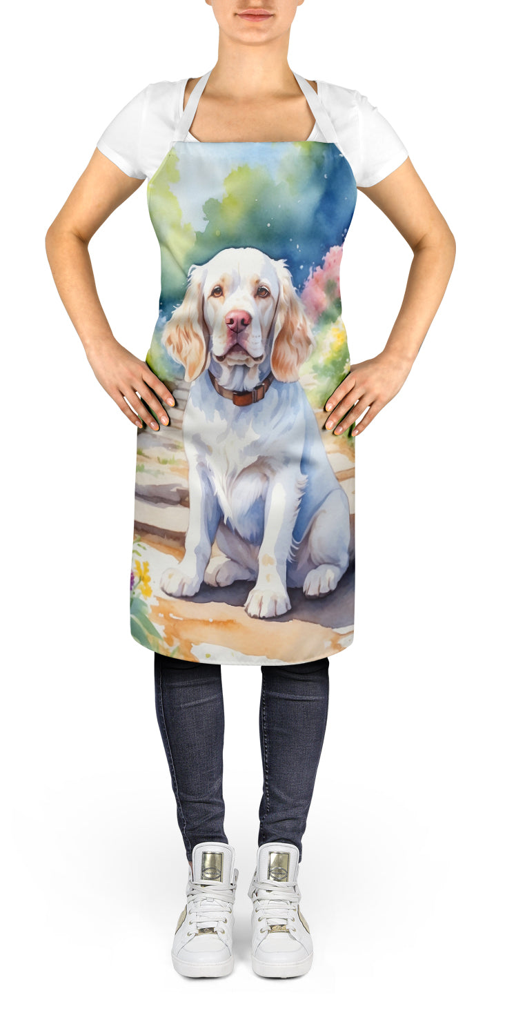 Caroline's Treasures Clumber Spaniel Spring Path Apron – Artist-Designed Kitchen, BBQ & Craft Apron