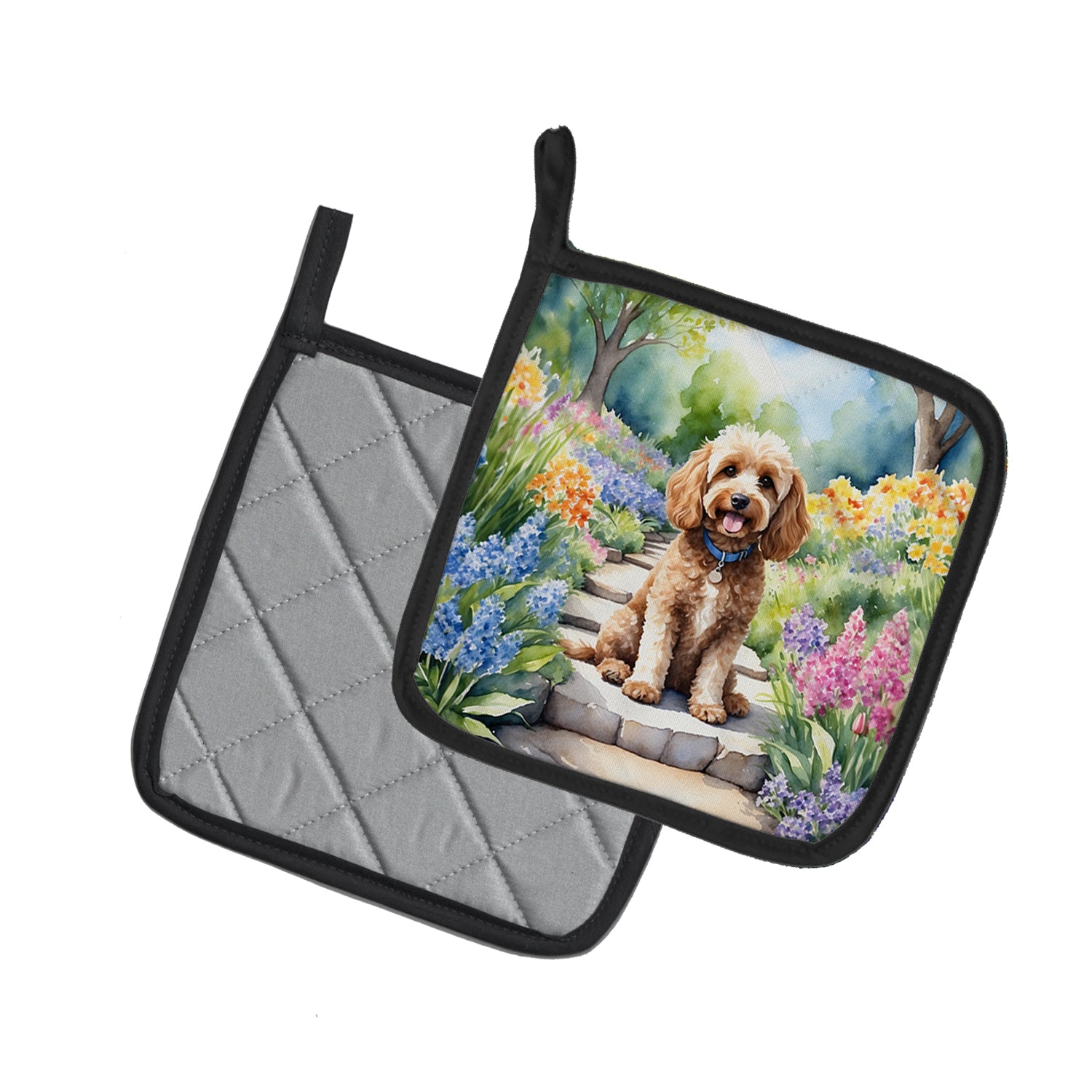 Cockapoo Spring Path Pair of Pot Holders