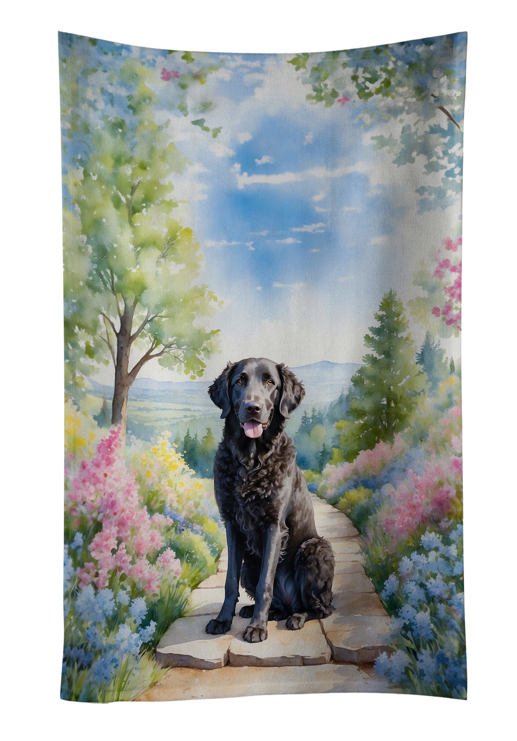 Buy this Curly-Coated Retriever Spring Path Kitchen Towel