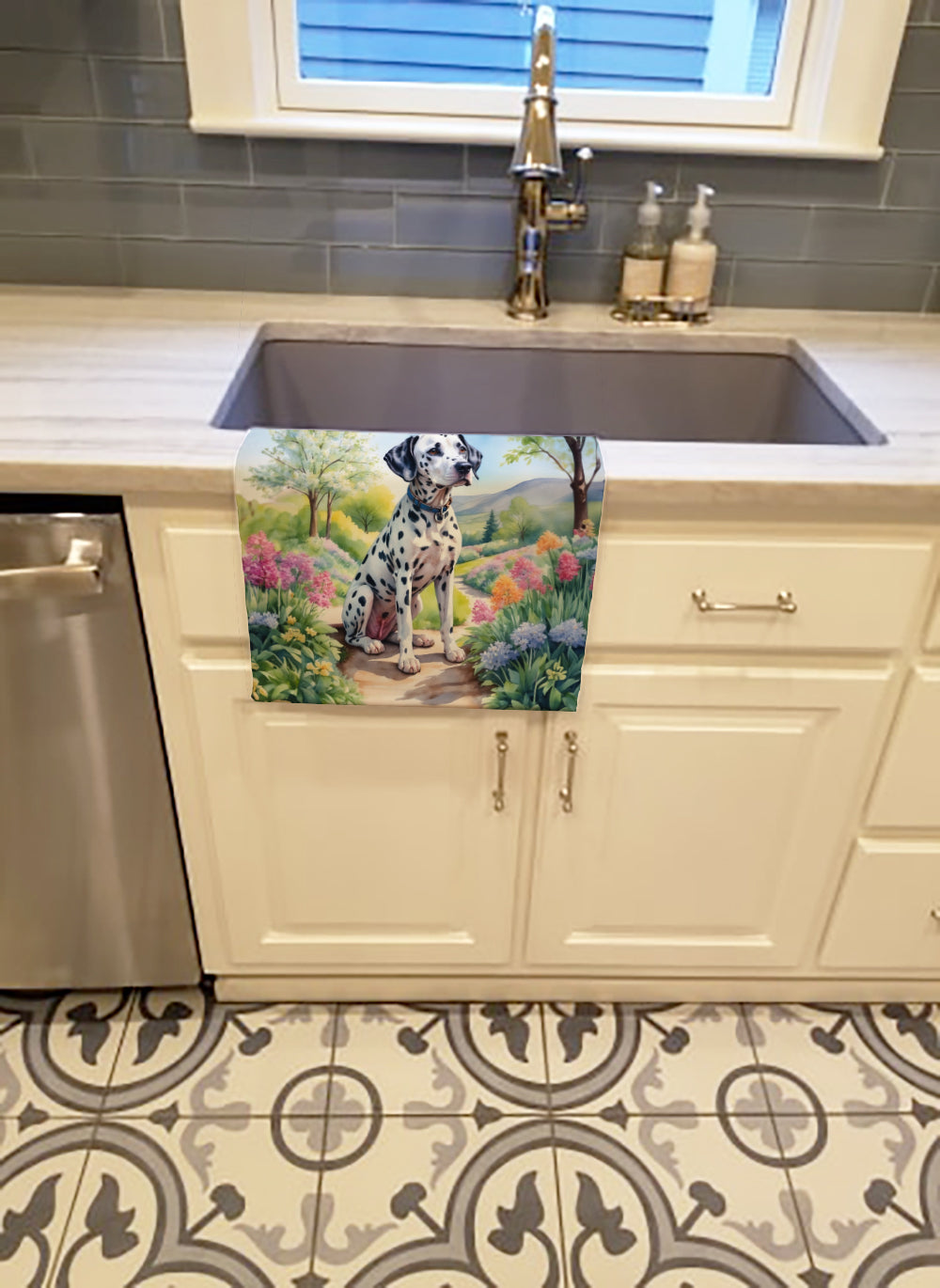 Dalmatian Spring Path Kitchen Towel