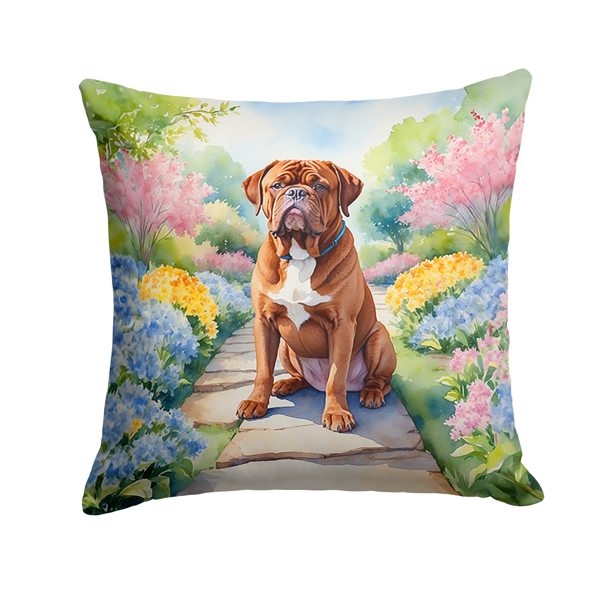 Buy this Dogue de Bordeaux Spring Path Throw Pillow