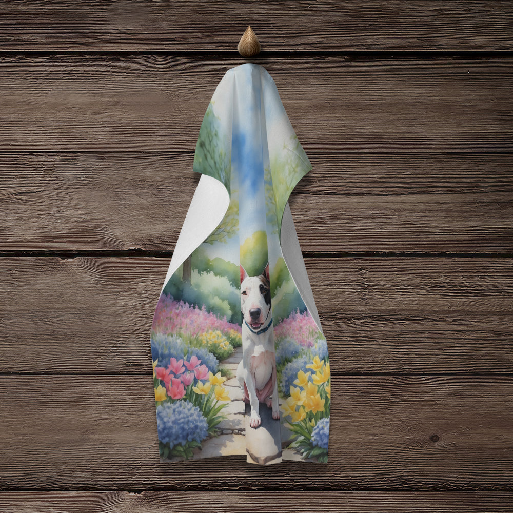 English Bull Terrier Spring Path Kitchen Towel