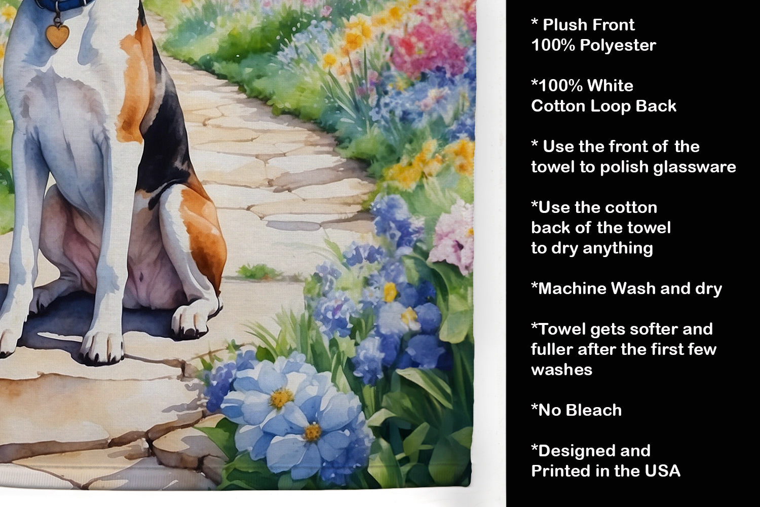 English Foxhound Spring Path Kitchen Towel
