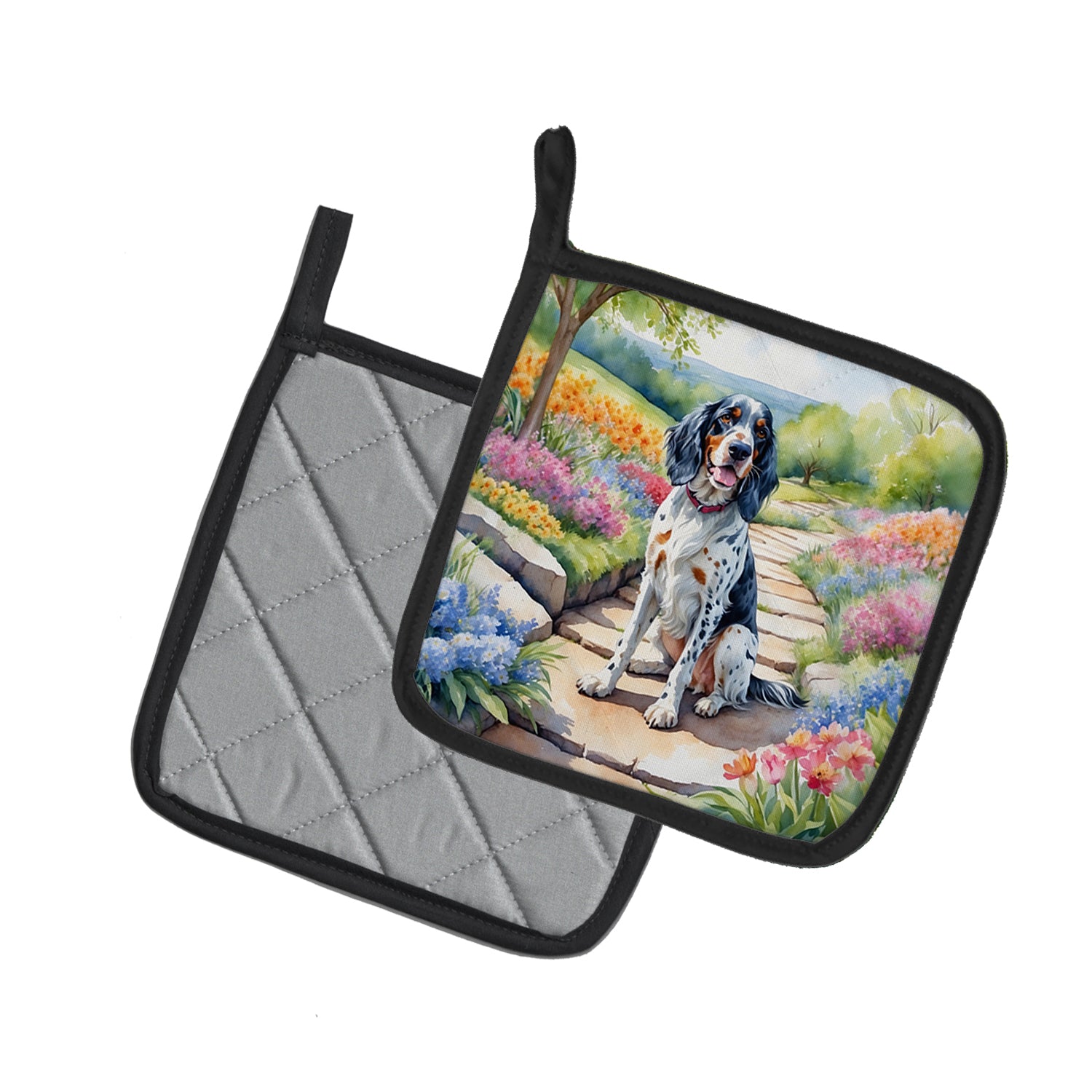 Buy this English Setter Spring Path Pair of Pot Holders