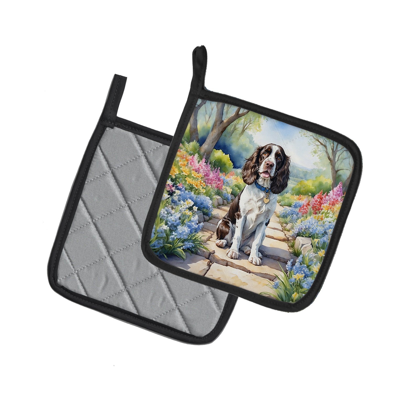 Buy this English Springer Spaniel Spring Path Pair of Pot Holders