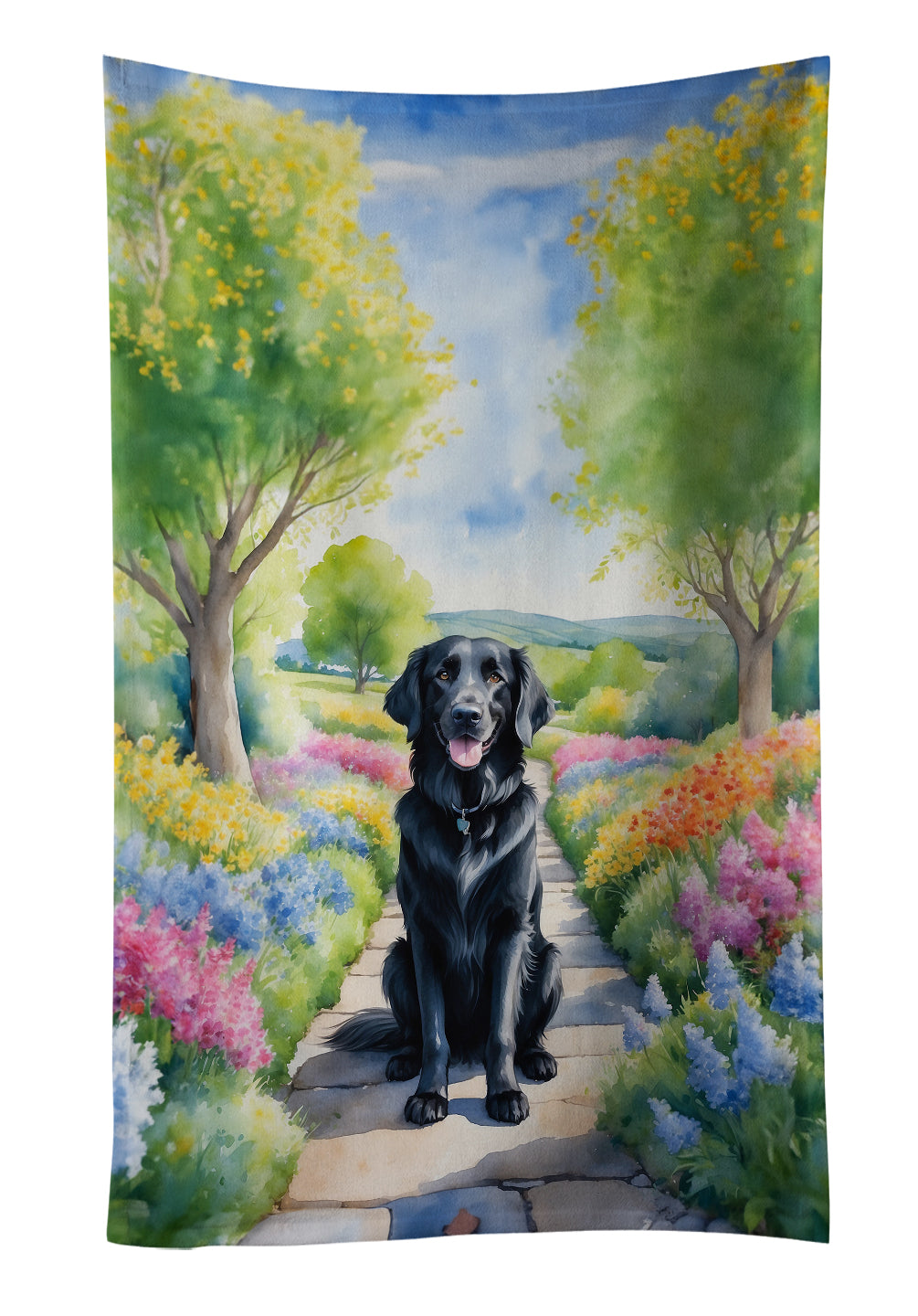 Buy this Flat-Coated Retriever Spring Path Kitchen Towel