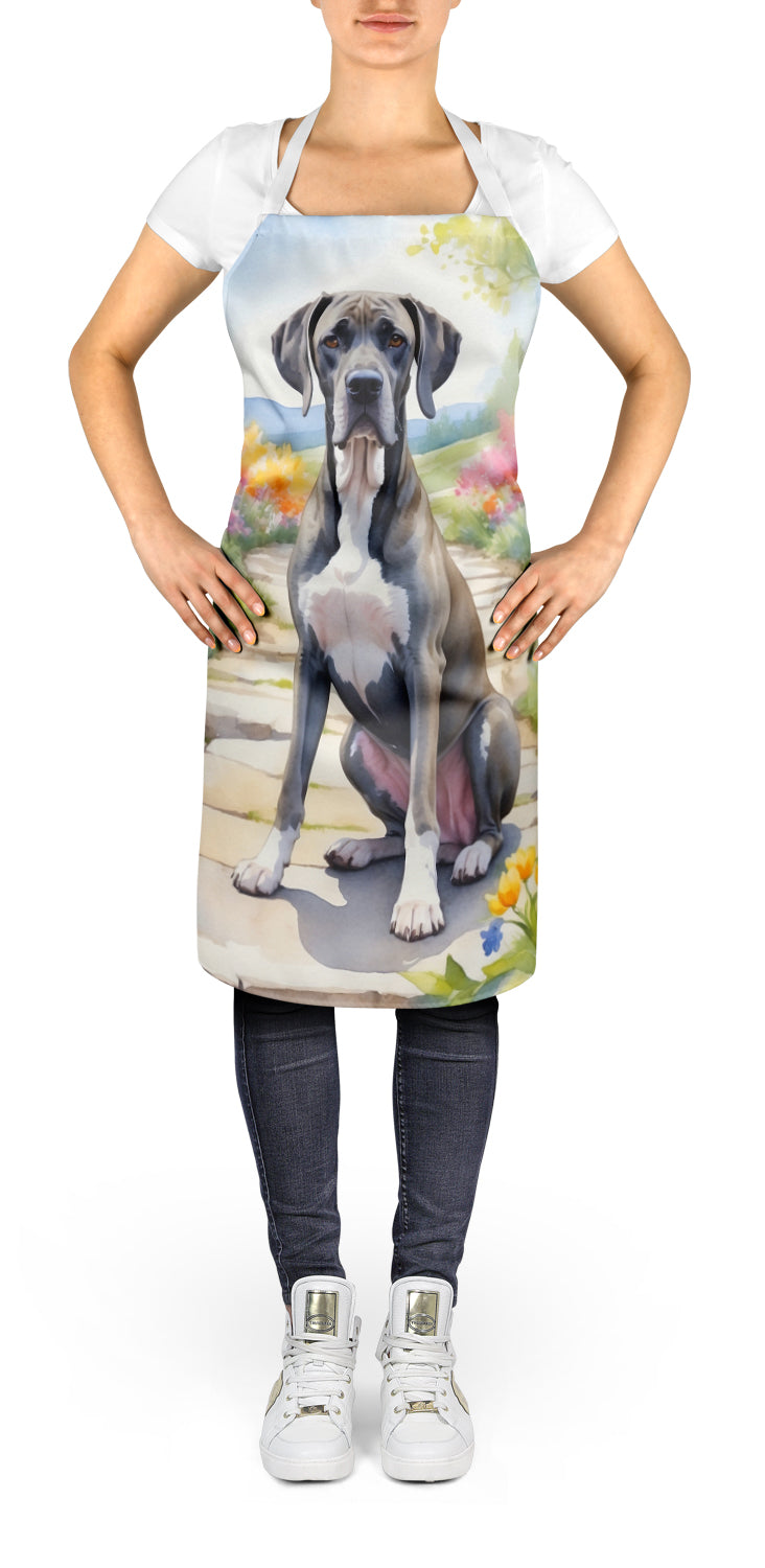 Caroline's Treasures Great Dane Spring Path Apron – Artist-Designed Kitchen, BBQ & Craft Apron