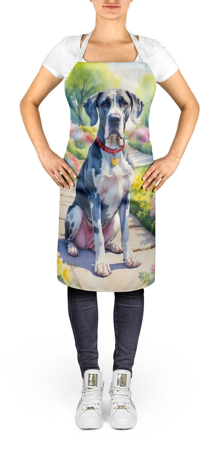 Caroline's Treasures Great Dane Spring Path Apron – Artist-Designed Kitchen, BBQ & Craft Apron