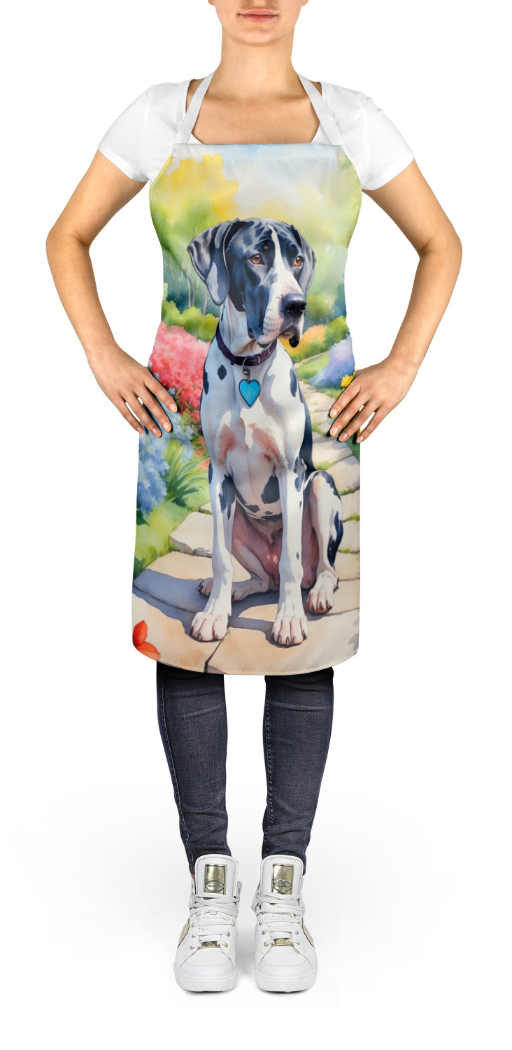 Caroline's Treasures Great Dane Spring Path Apron – Artist-Designed Kitchen, BBQ & Craft Apron