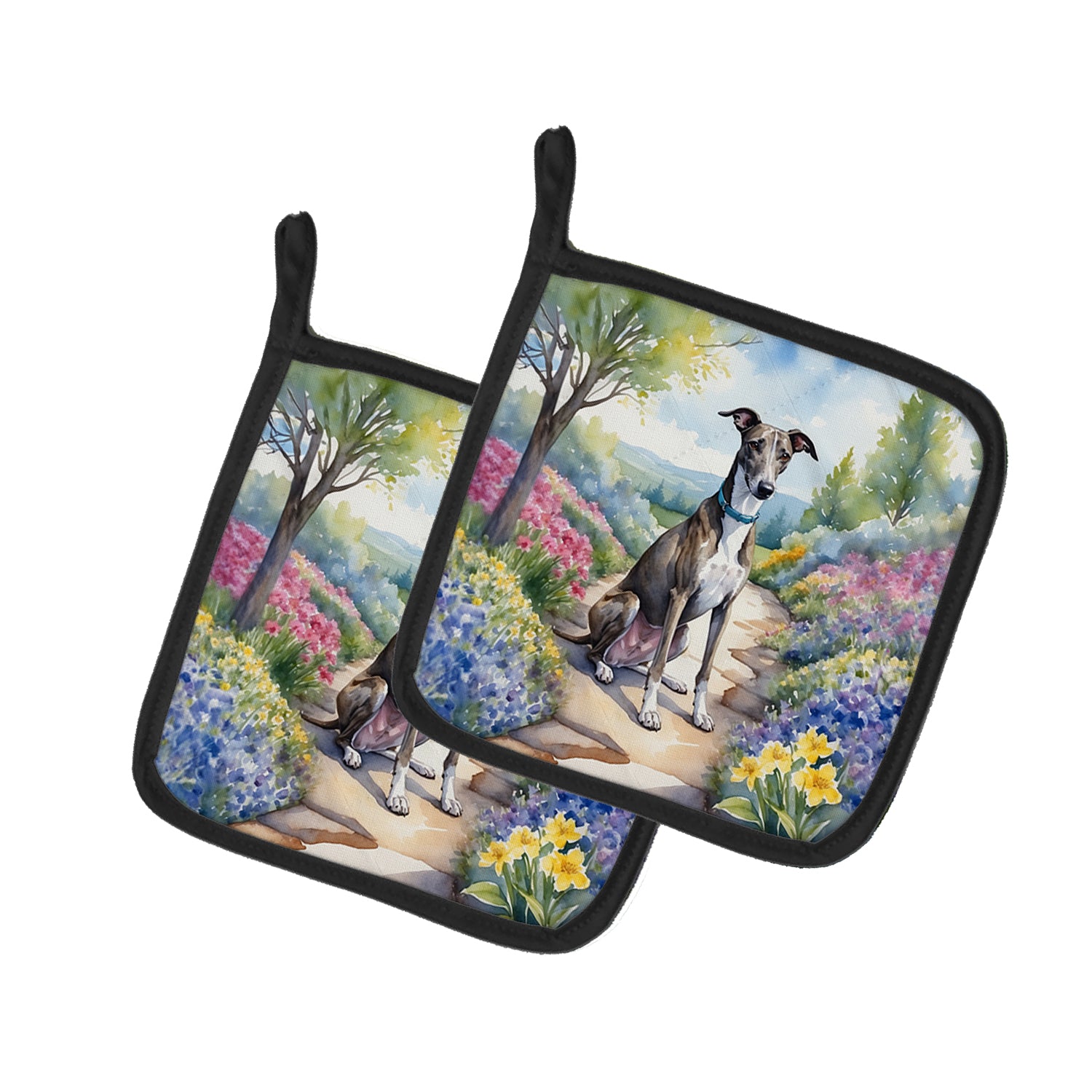 Buy this Greyhound Spring Path Pair of Pot Holders