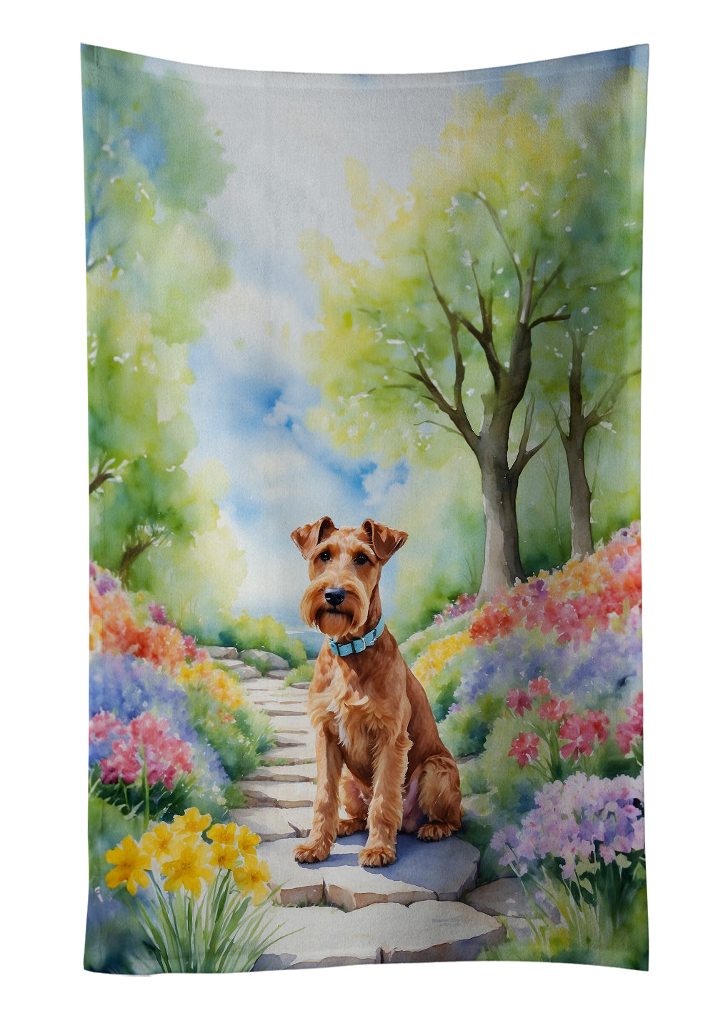 Buy this Irish Terrier Spring Path Kitchen Towel