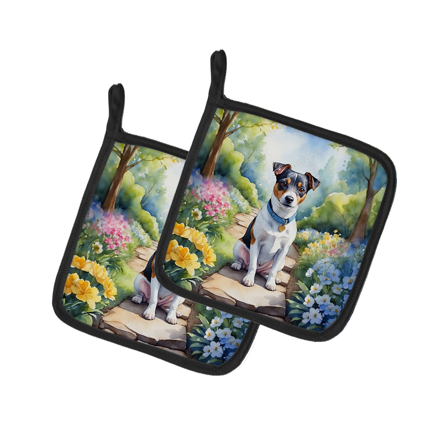 Buy this Jack Russell Terrier Spring Path Pair of Pot Holders