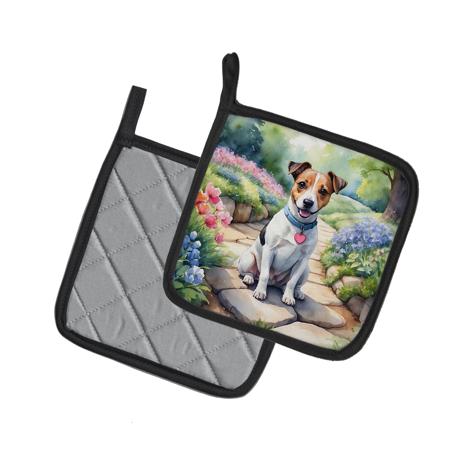 Buy this Jack Russell Terrier Spring Path Pair of Pot Holders