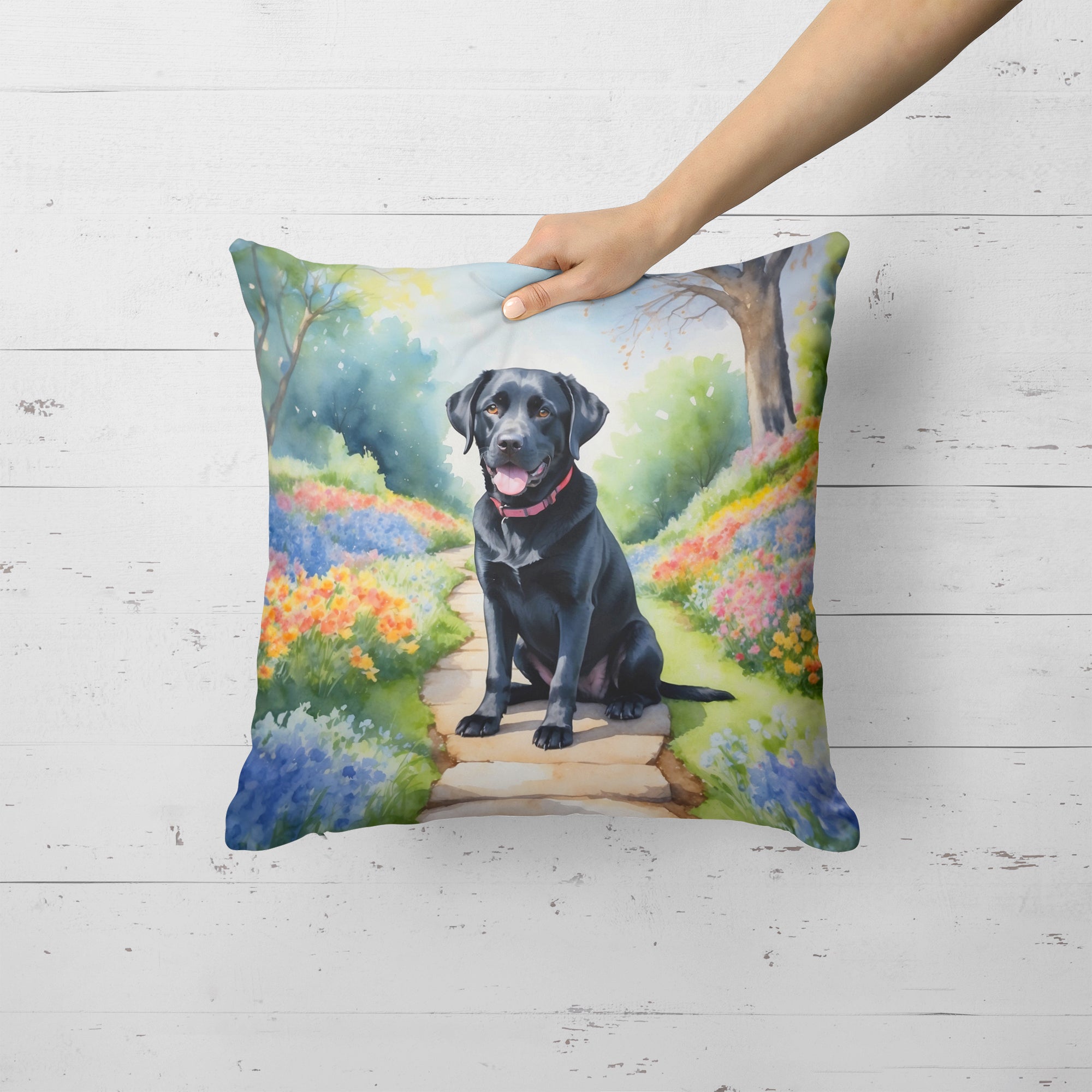 Buy this Labrador Retriever Spring Path Throw Pillow