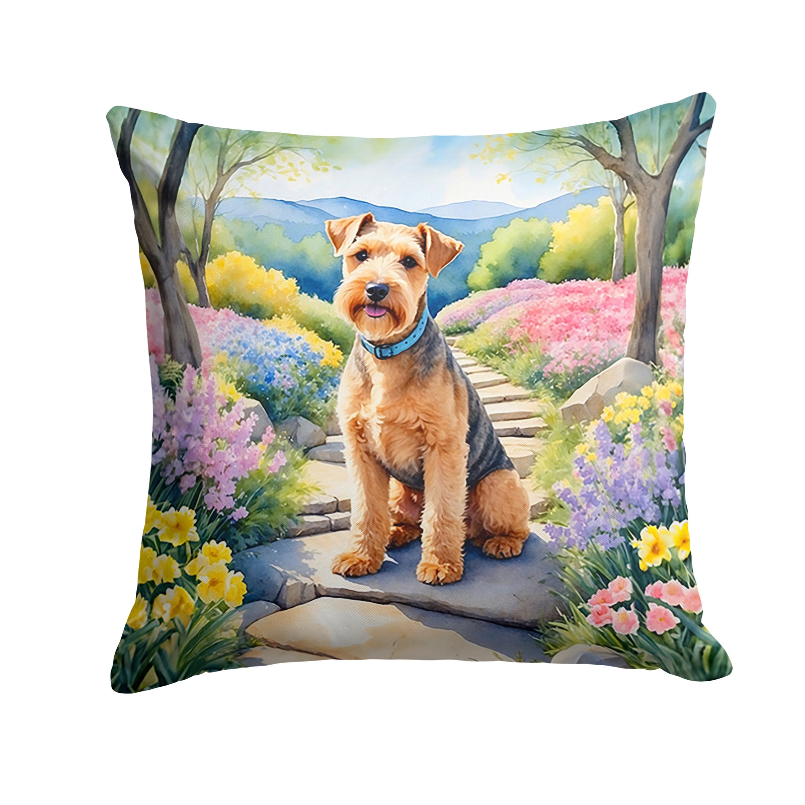 Buy this Lakeland Terrier Spring Path Throw Pillow