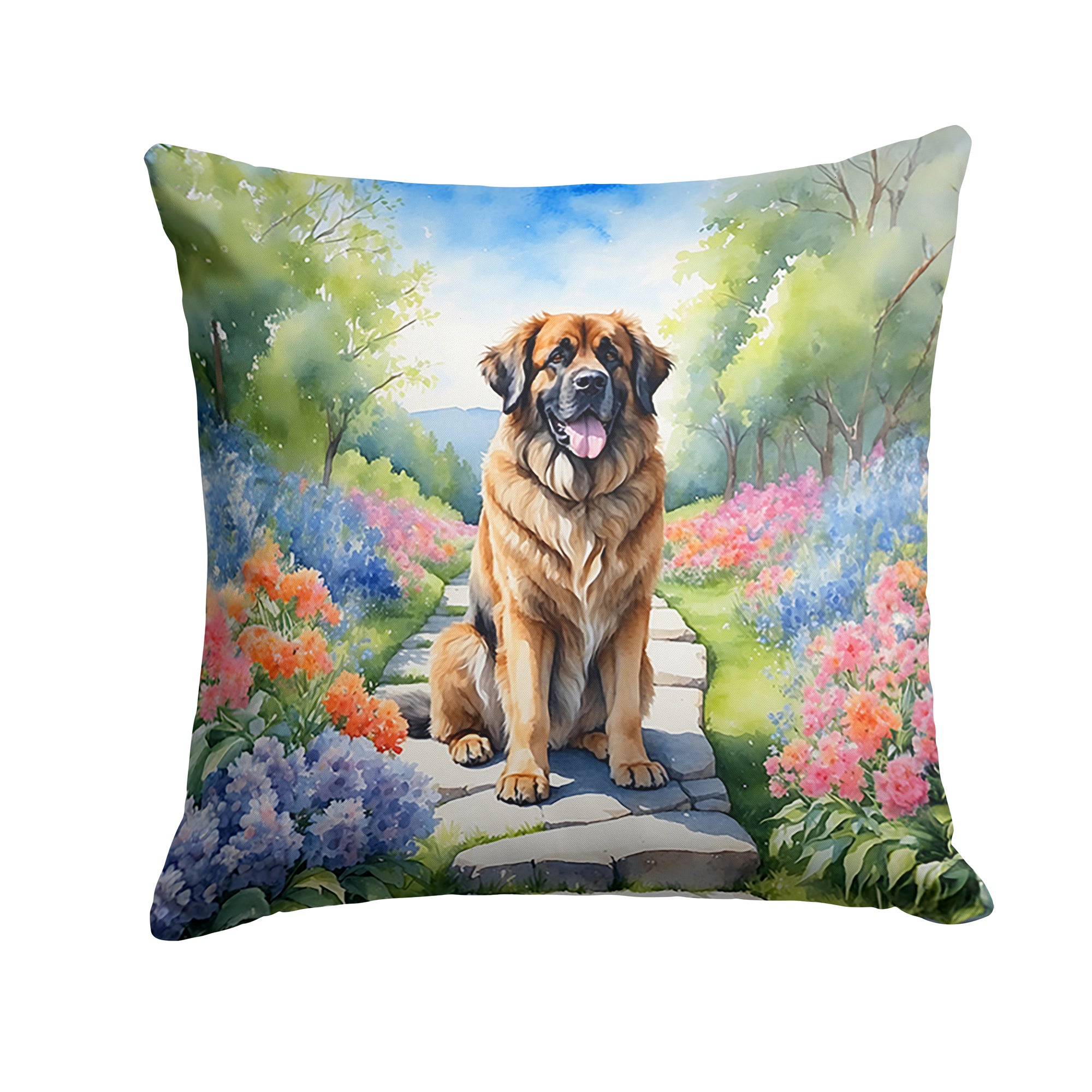 Buy this Leonberger Spring Path Throw Pillow