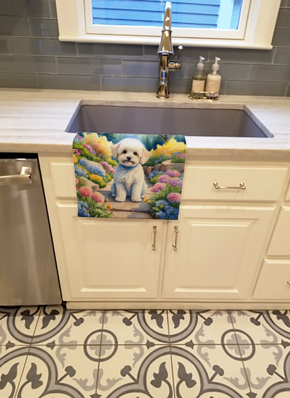 Buy this Maltipoo Spring Path Kitchen Towel