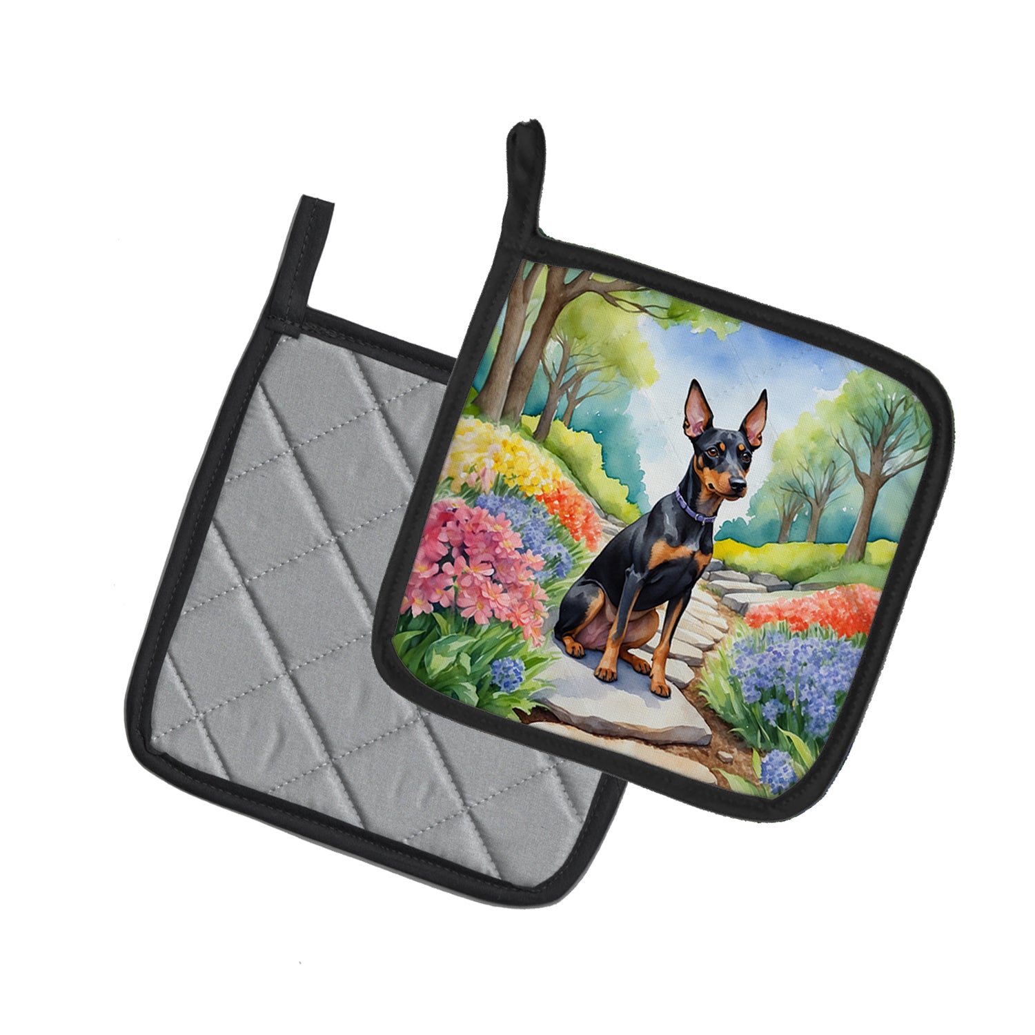 Manchester Terrier Spring Path Pair of Pot Holders
