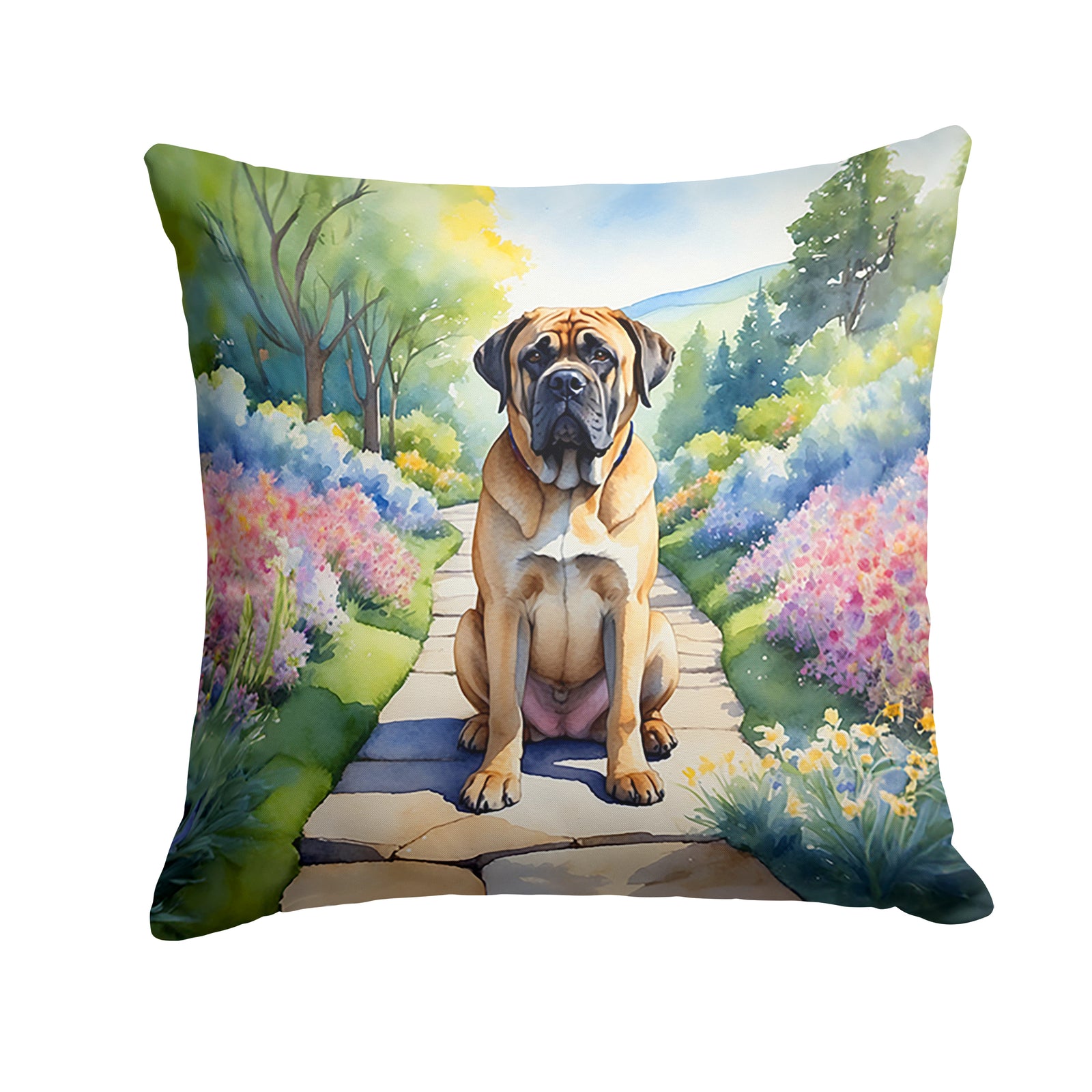 Buy this Mastiff Spring Path Throw Pillow