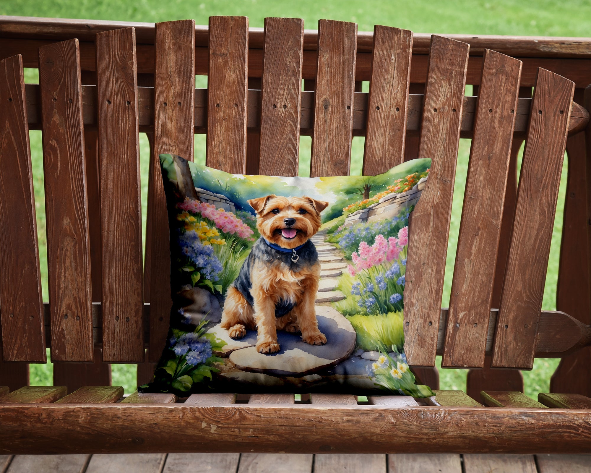 Buy this Norfolk Terrier Spring Path Throw Pillow