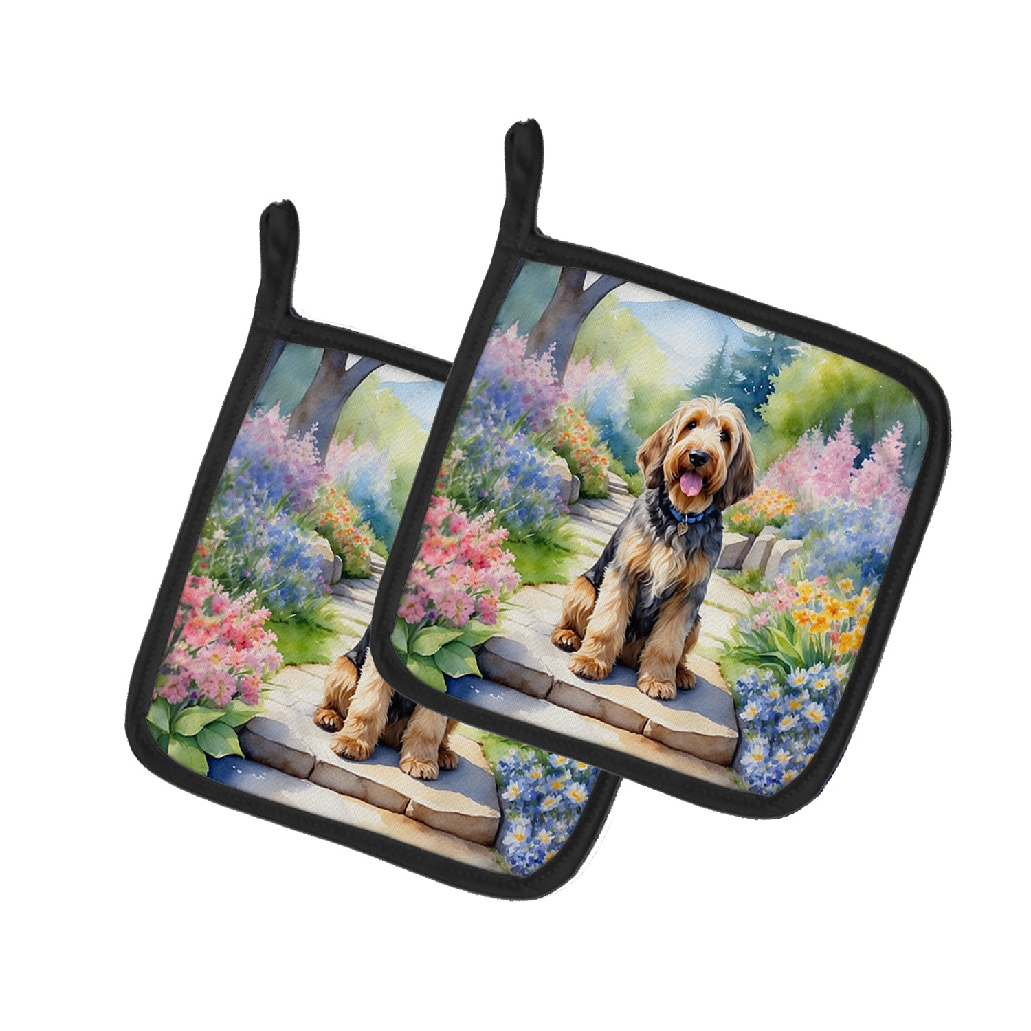 Buy this Otterhound Spring Path Pair of Pot Holders