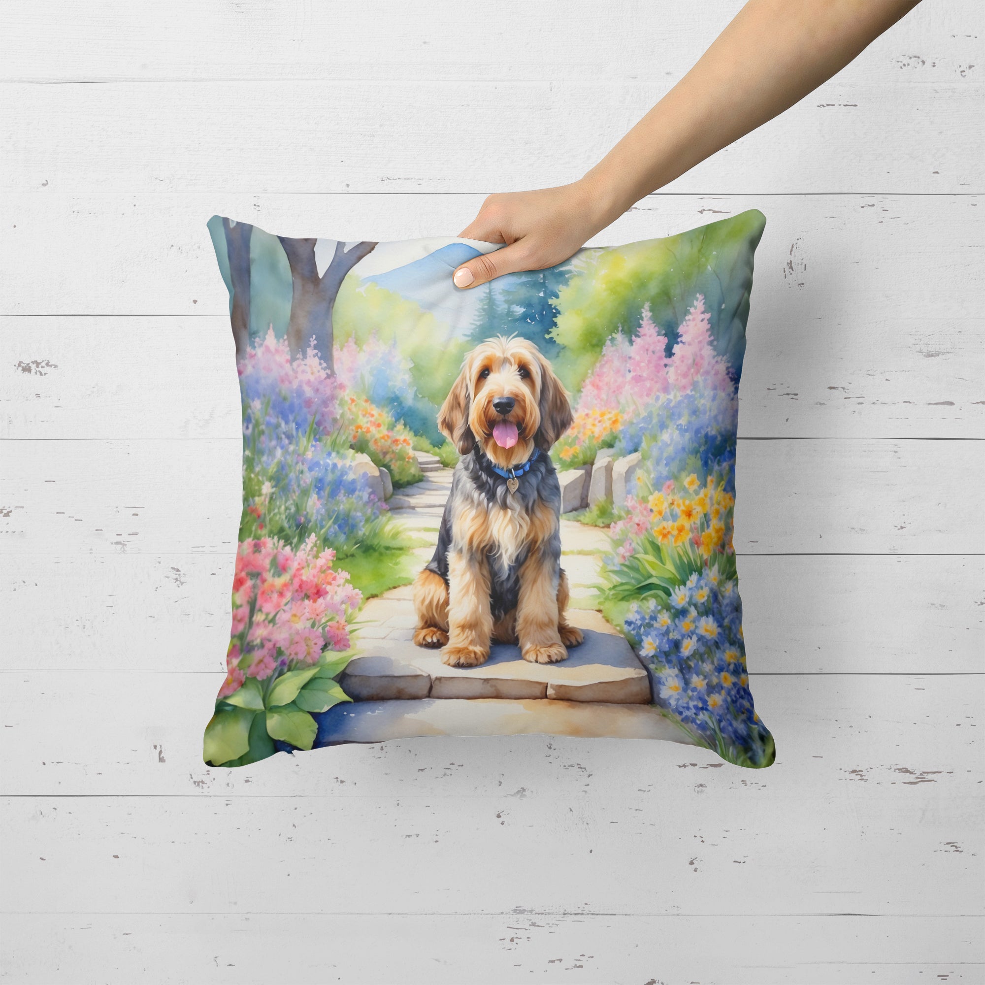 Buy this Otterhound Spring Path Throw Pillow